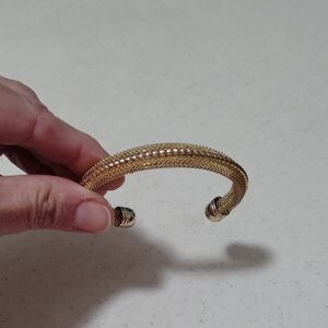 Gold-Tone Textured Cuff Bracelet - Adjustable Bracelet